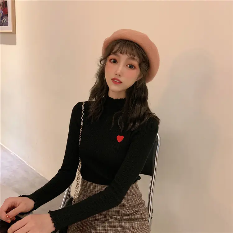 Women's Blue Slim Fit Sweater with Ear Rims — feature 20