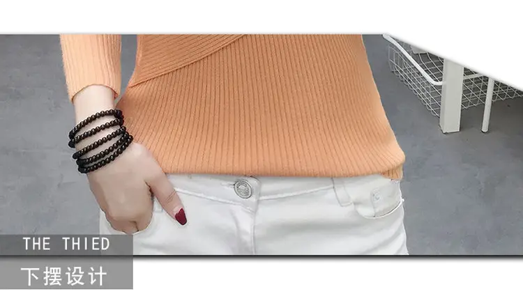 Women V-Neck Knitted Sweater White 2022 — feature 7