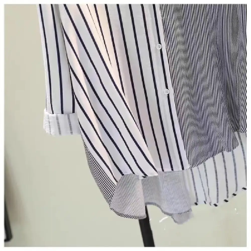 Women Striped Pocket Pants Korean Style 2022 Spring - Image 4