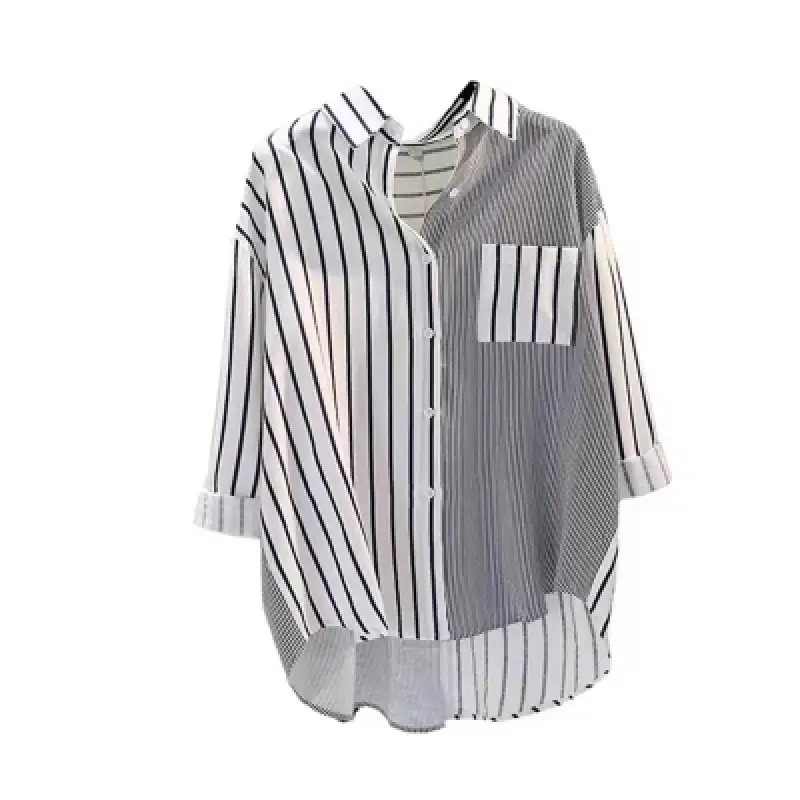 Women Striped Pocket Pants Korean Style 2022 Spring - Image 6