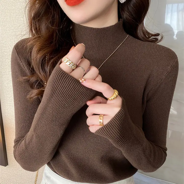 Women Half-Turtleneck Sweater 2025 Knit Candy Color - Image 15