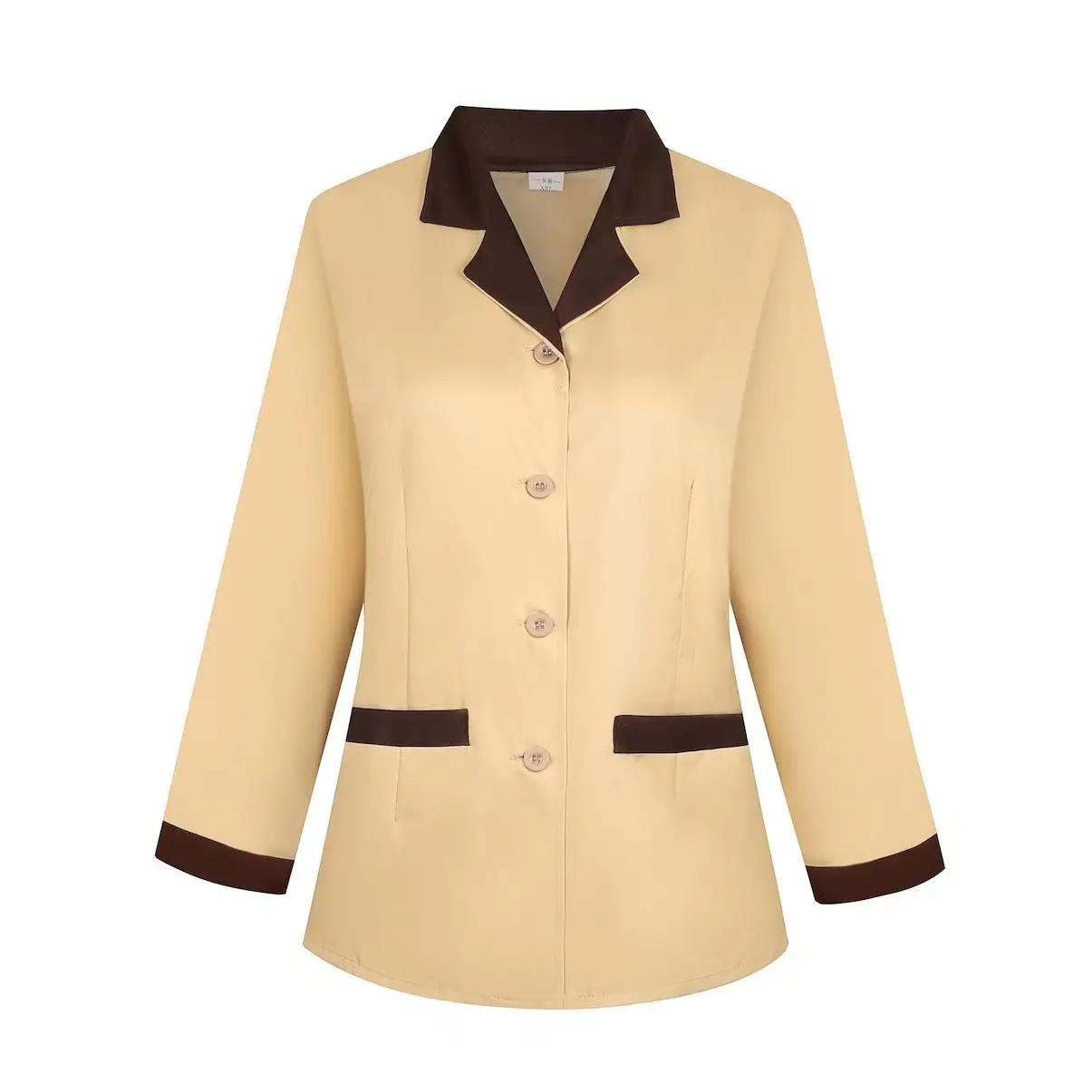 Stain-Resistant Housekeeping Uniform Cream Short Sleeve - Image 7