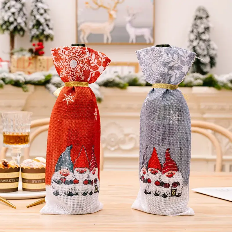 Cross-Country Christmas Snowflake Wine Bottle Decor Set
