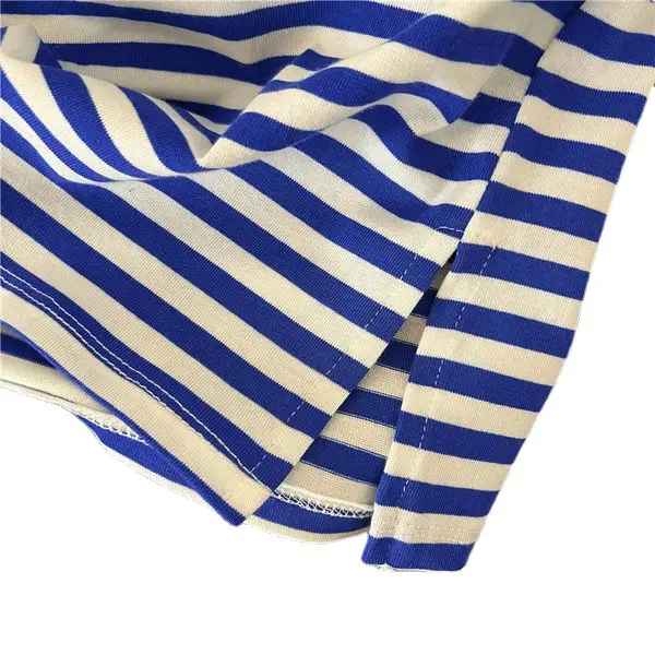 Women Striped Casual Sports Suit Blue White 200 Jin - Image 5