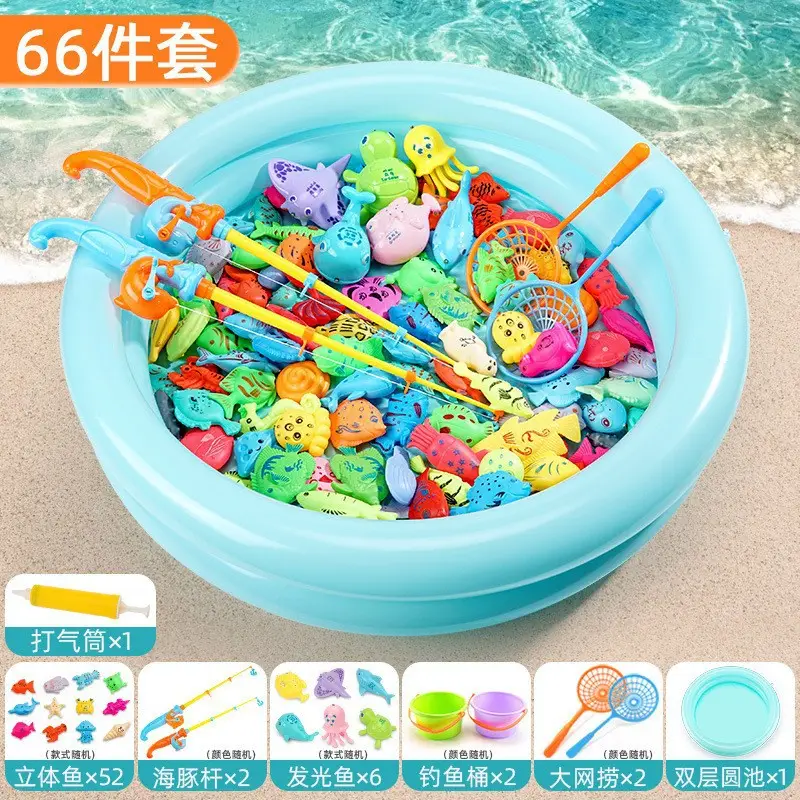 Children's Educational Fishing Toy Square Set Diving Baby Boy and Girl Magnetic Playhouse Water Pool
