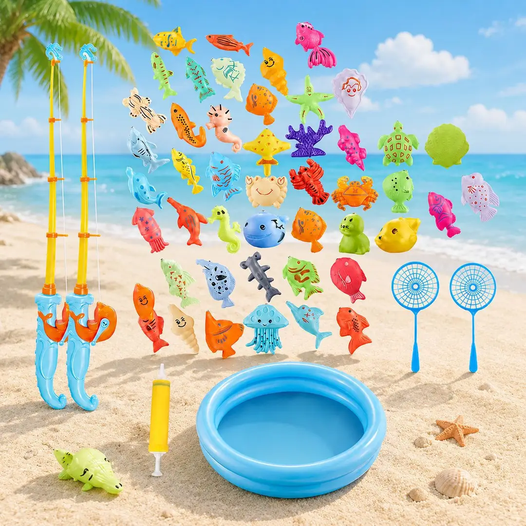 Children's Educational Fishing Toy Square Set Diving Baby Boy and Girl Magnetic Playhouse Water Pool