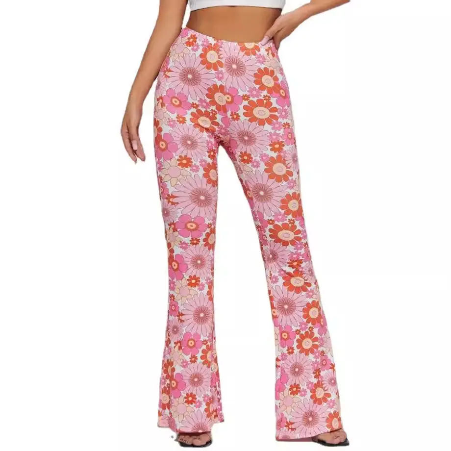 Women Floral Flared Pants Summer Hot 2022 - Image 9