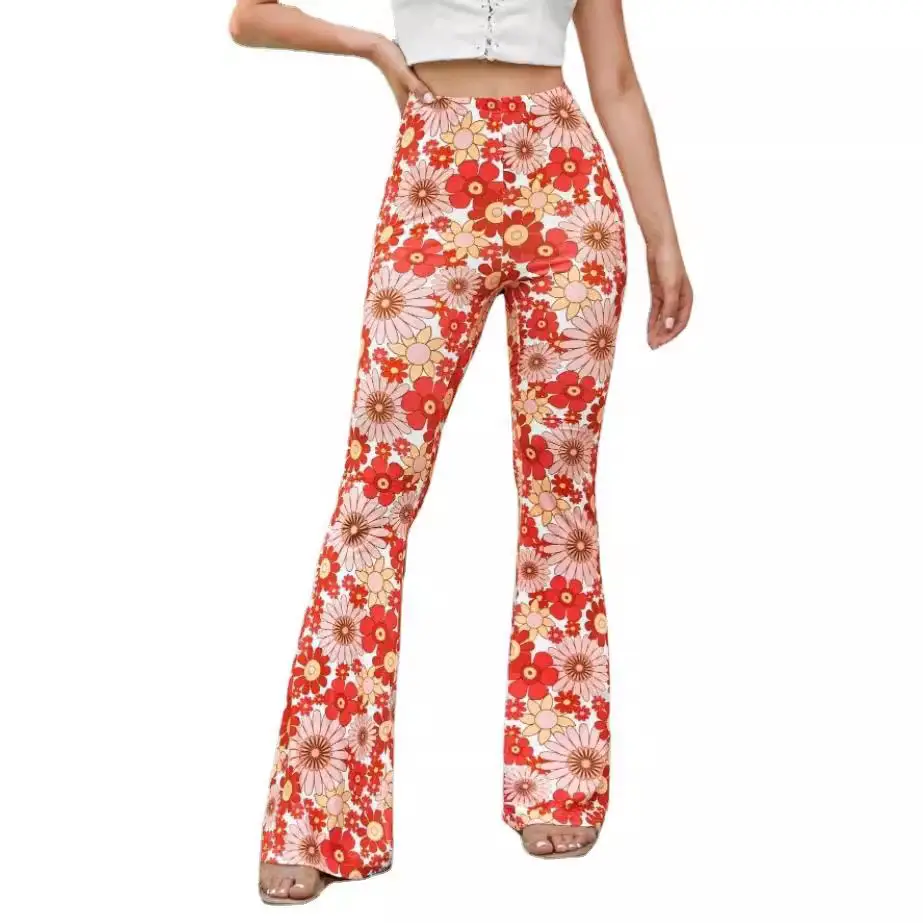 Women Floral Flared Pants Summer Hot 2022 - Image 10