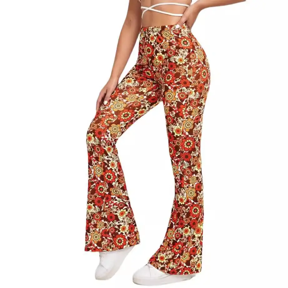 Women Floral Flared Pants Summer Hot 2022 - Image 11