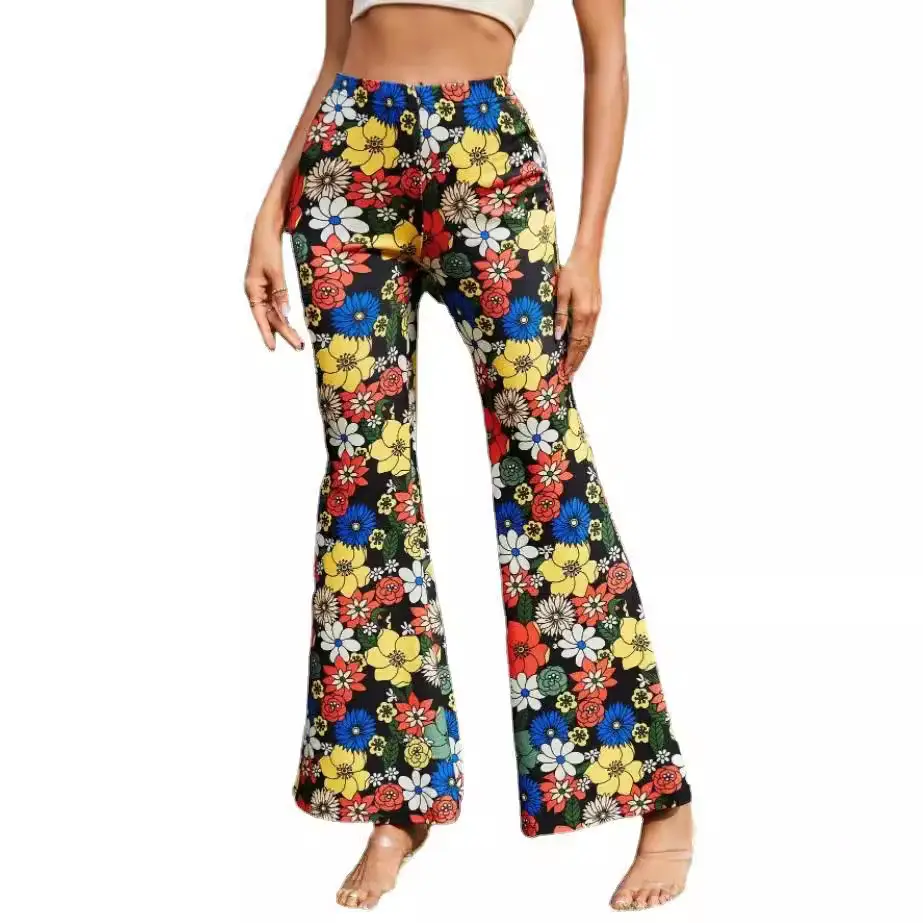 Women Floral Flared Pants Summer Hot 2022 - Image 12