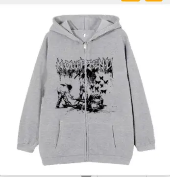 2022 New Gothic Zipper Hoodie Black Oversize Casual - Image 25