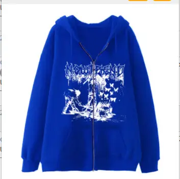 2022 New Gothic Zipper Hoodie Black Oversize Casual - Image 26
