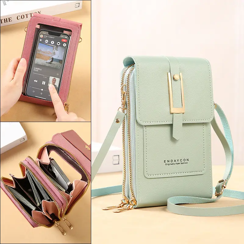 Blue Touch Screen Mobile Phone Crossbody Bag for Women - Image 8