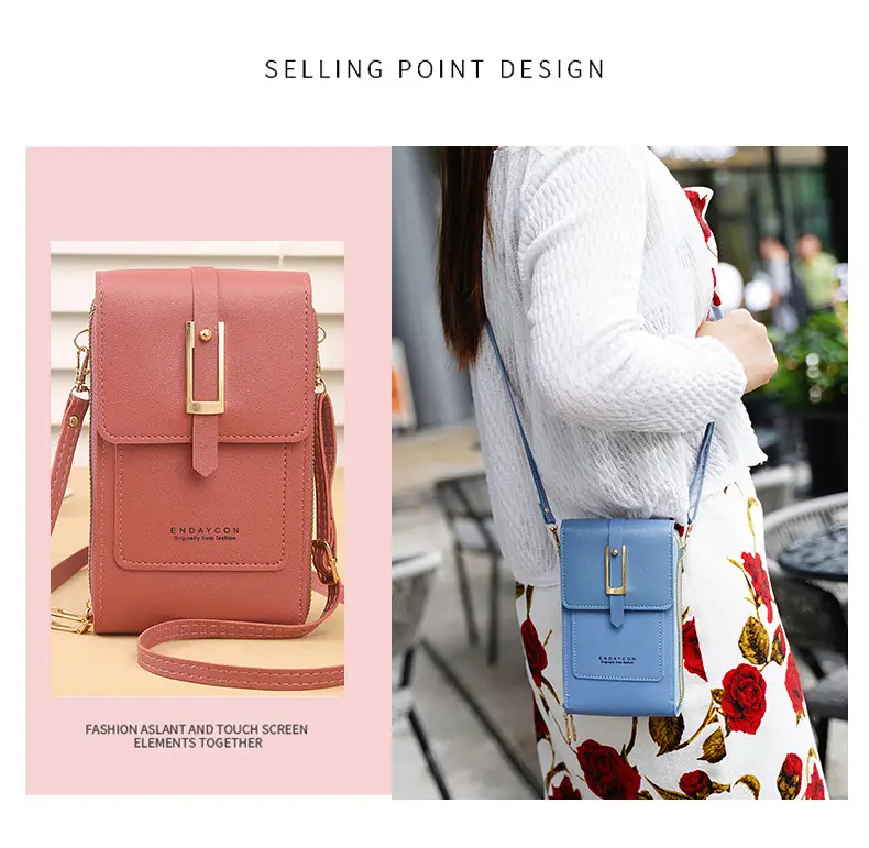Blue Touch Screen Mobile Phone Crossbody Bag for Women — feature 3
