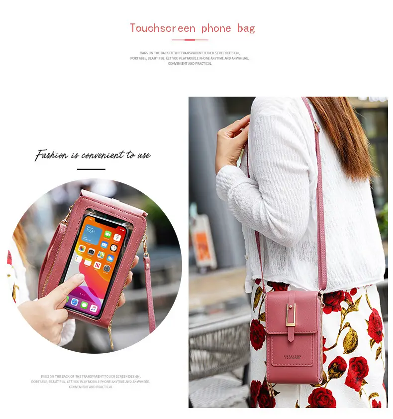 Blue Touch Screen Mobile Phone Crossbody Bag for Women — feature 4
