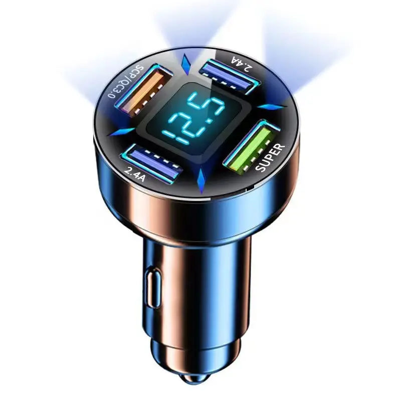 Digital Display Car Charger 4USB 66W Fast Charging - Image 3