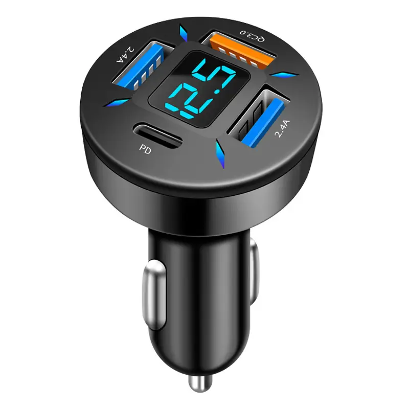 Digital Display Car Charger 4USB 66W Fast Charging - Image 5