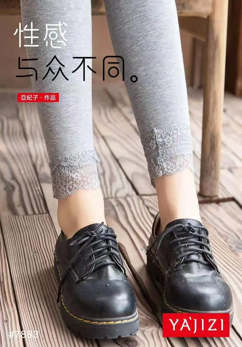 Women Grey Cotton Leggings Slimming One-Piece Spring Fall Wear — feature 3