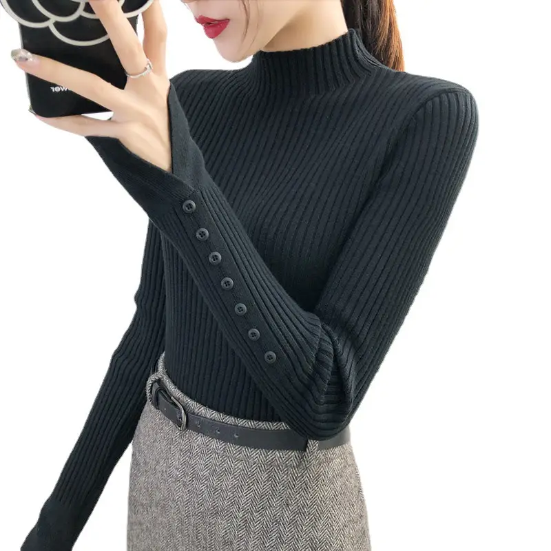 Half Turtle Neck Sweater Top for Women Winter 2022 - Image 6