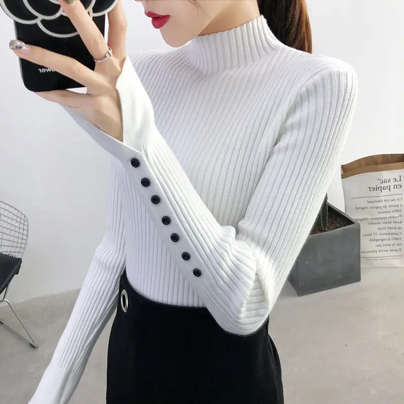 Half Turtle Neck Sweater Top for Women Winter 2022 — feature 1