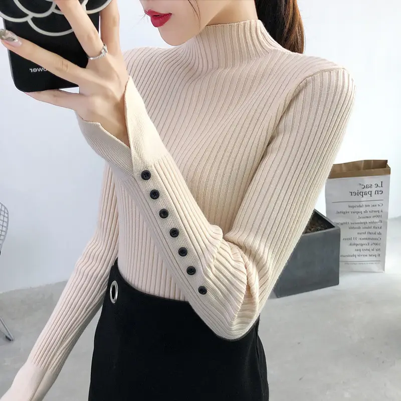 Half Turtle Neck Sweater Top for Women Winter 2022 — feature 3