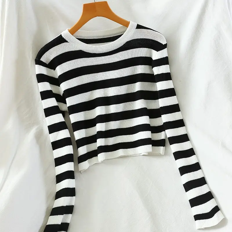 Striped Long Sleeve Sweater for Women Autumn Wear — feature 10