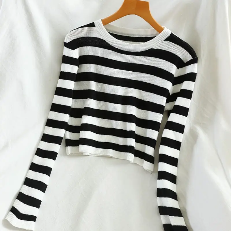 Striped Long Sleeve Sweater for Women Autumn Wear — feature 11