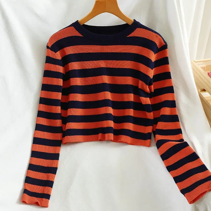 Striped Long Sleeve Sweater for Women Autumn Wear — feature 13