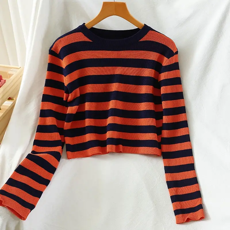 Striped Long Sleeve Sweater for Women Autumn Wear — feature 3