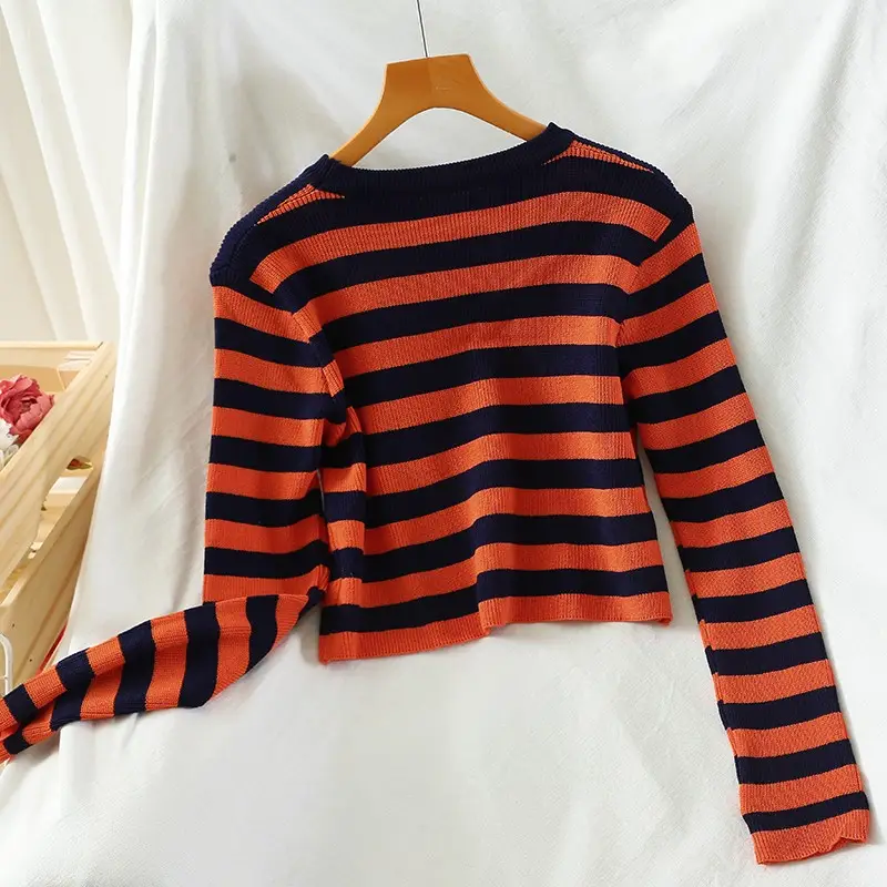 Striped Long Sleeve Sweater for Women Autumn Wear — feature 8