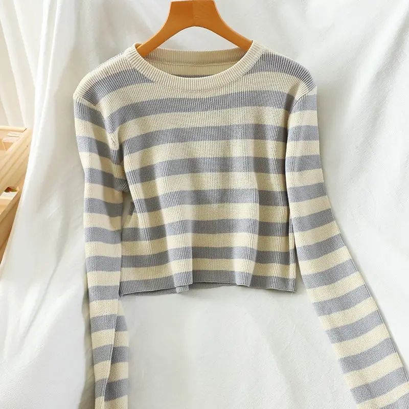 Striped Long Sleeve Sweater for Women Autumn Wear — feature 9