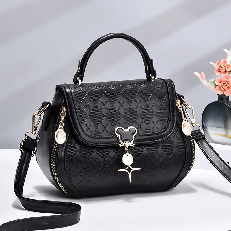 Women's Beige Embroidered Shoulder Bag with Pearl Clasp