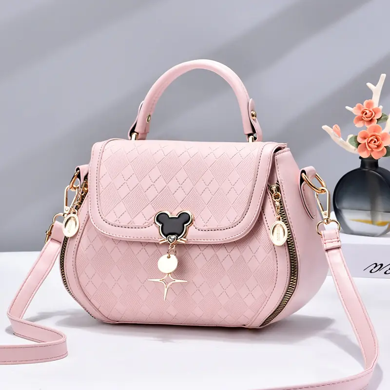 Women's Beige Embroidered Shoulder Bag with Pearl Clasp - Image 5