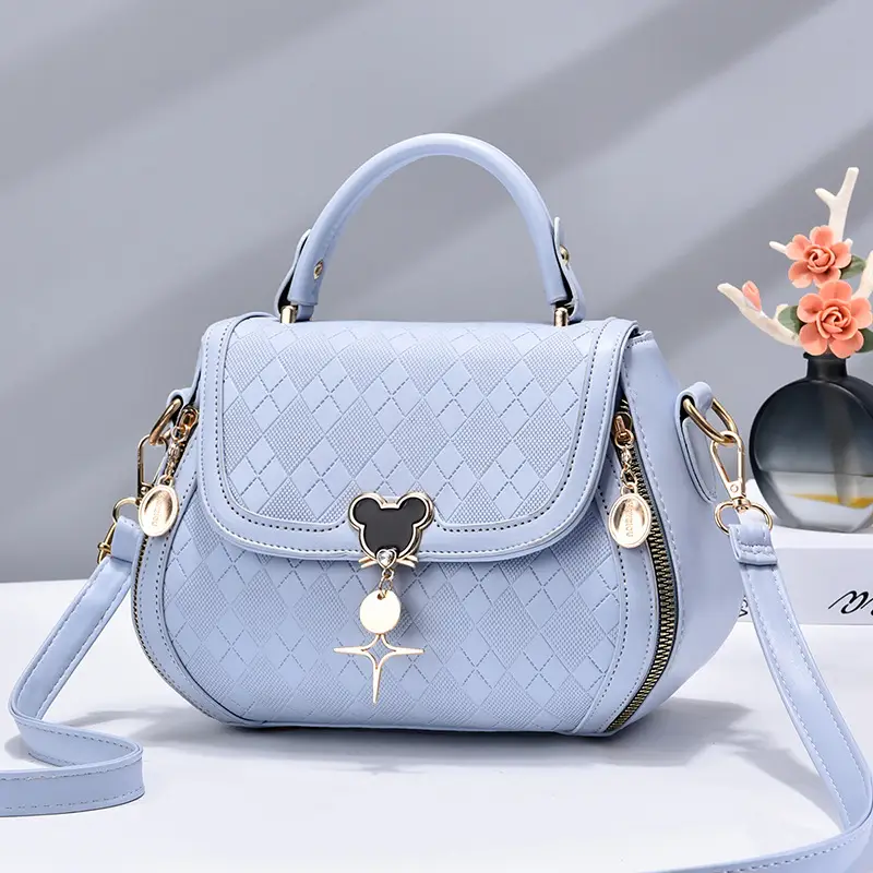 Women's Beige Embroidered Shoulder Bag with Pearl Clasp - Image 6