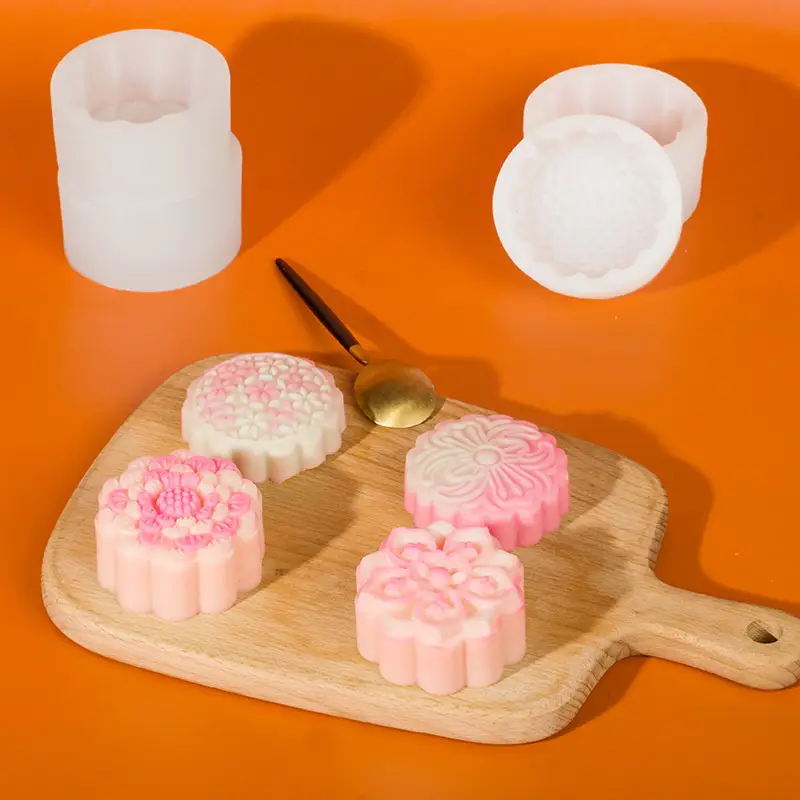 Sanxin Round Flower Mooncake Silicone Mold Set - Image 10