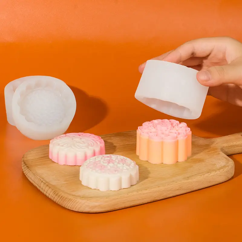 Sanxin Round Flower Mooncake Silicone Mold Set - Image 11
