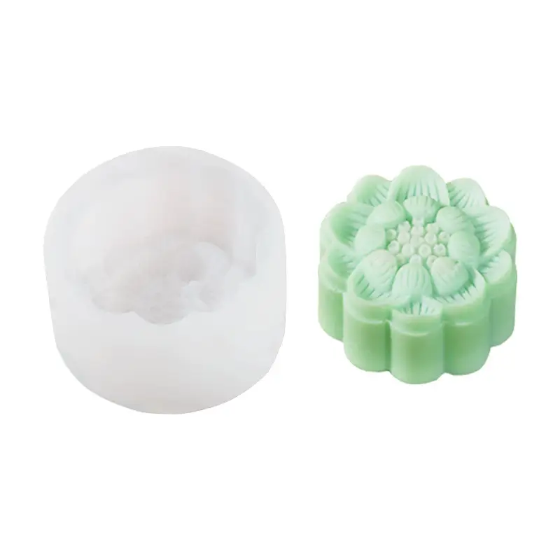Sanxin Round Flower Mooncake Silicone Mold Set - Image 12
