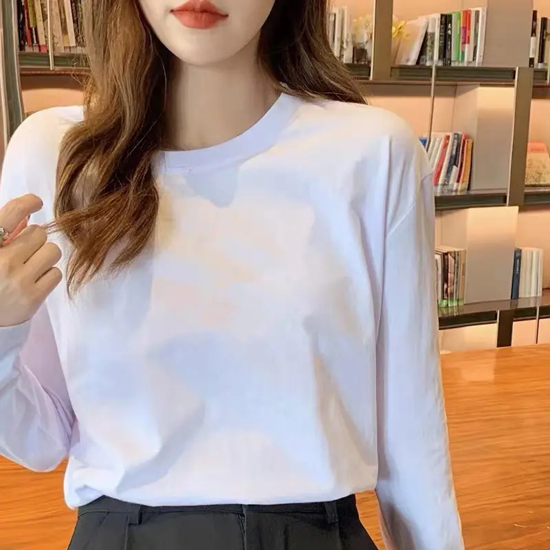 2026 Women Loose Cotton Top White Long Sleeve - Image 21