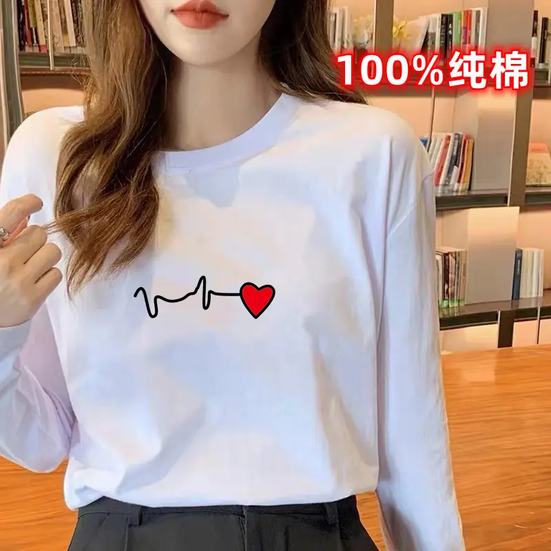2026 Women Loose Cotton Top White Long Sleeve - Image 4