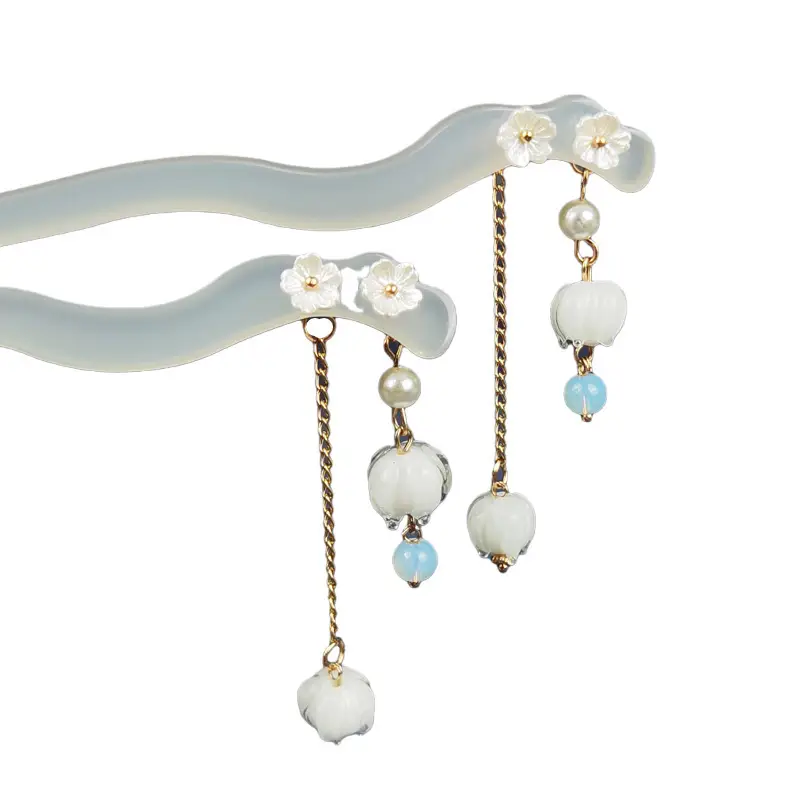 Han Dynasty Cheongsam Ball Hairpin with Tassel - Image 6