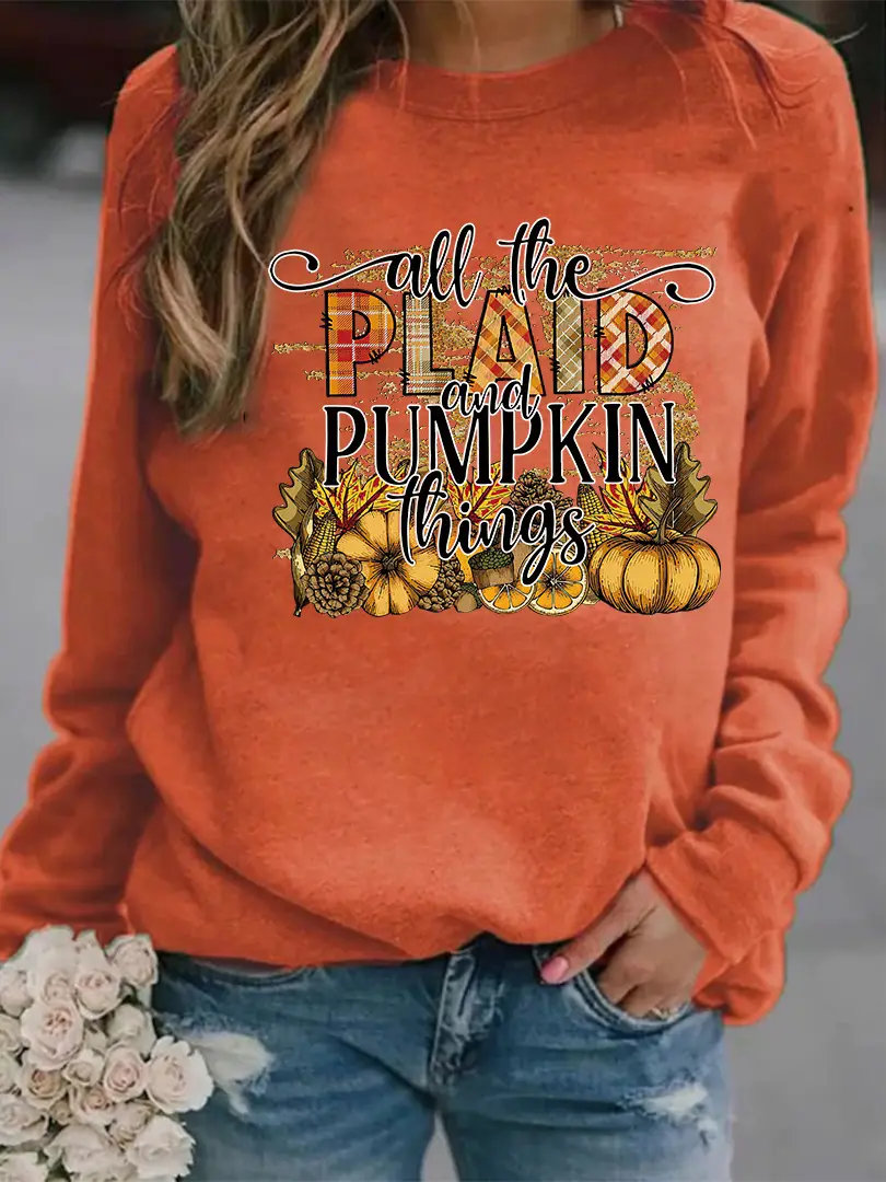 2025 Autumn Wear Women's Blue Forest Print Sweatshirt - Image 3