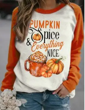 2025 Autumn Wear Women's Blue Forest Print Sweatshirt - Image 7