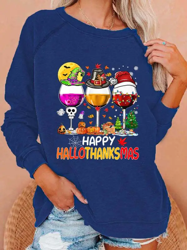 2025 Autumn Wear Women's Blue Forest Print Sweatshirt - Image 11