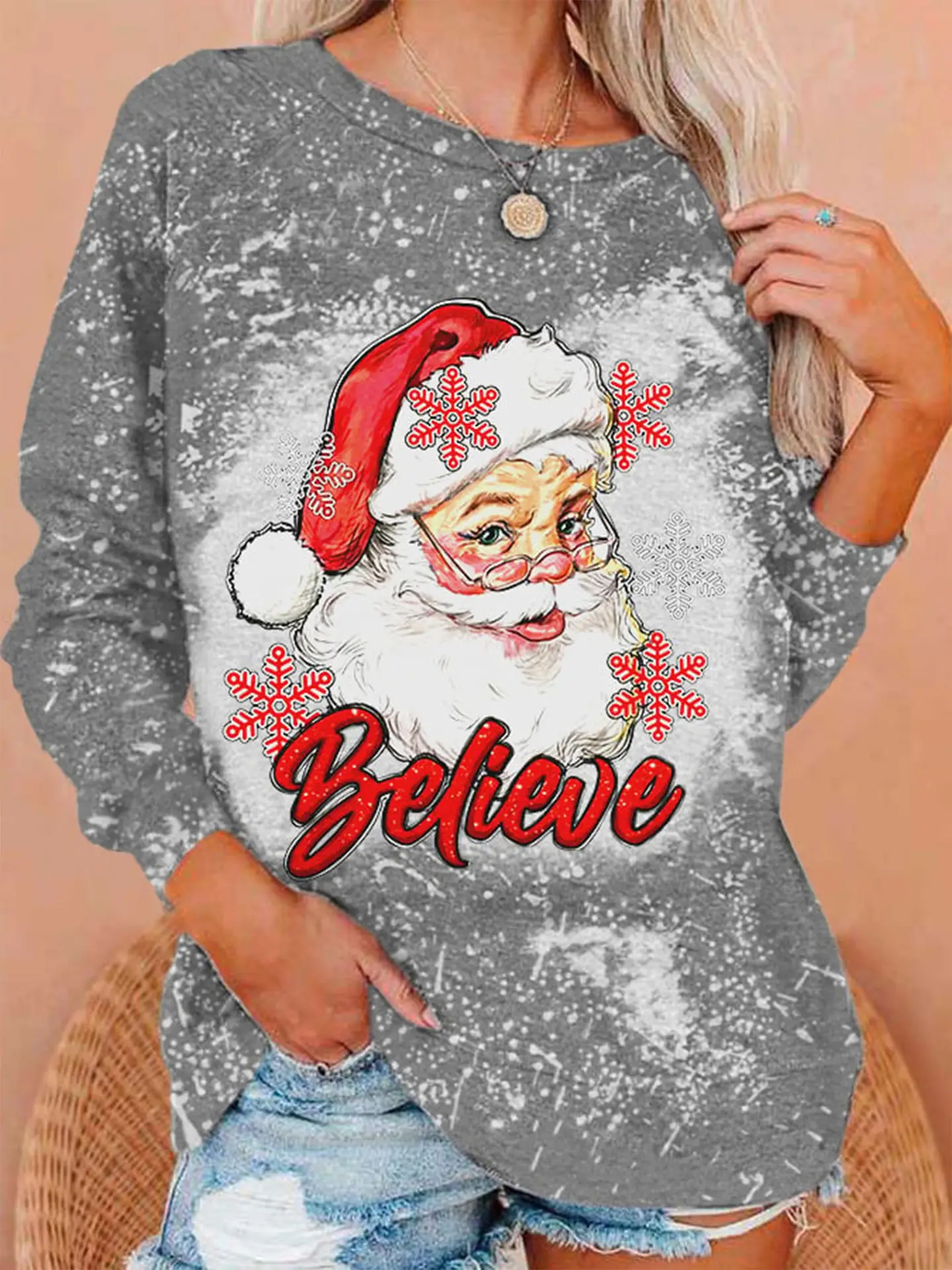 2025 Autumn Wear Women's Blue Forest Print Sweatshirt - Image 13