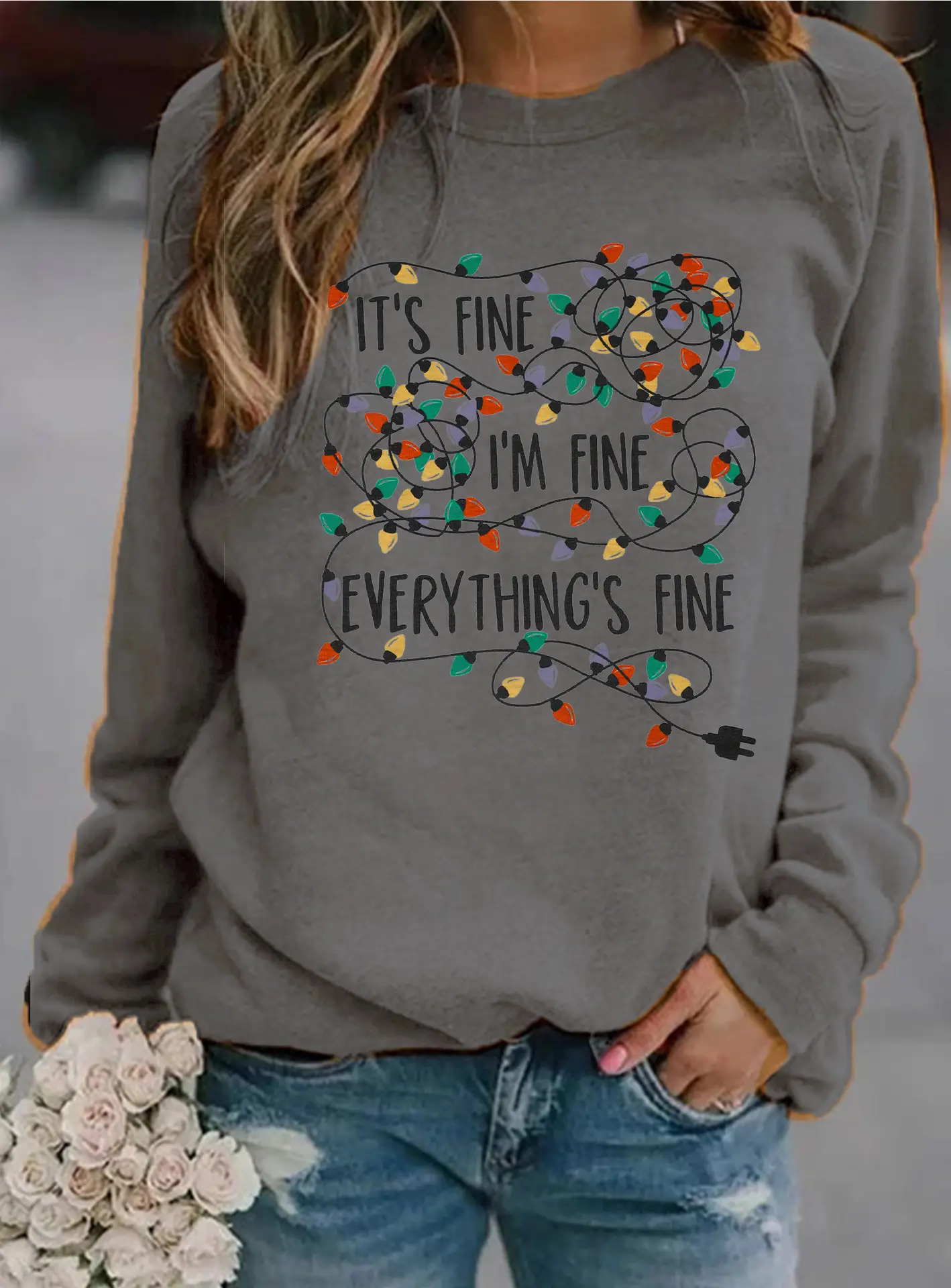 2025 Autumn Wear Women's Blue Forest Print Sweatshirt - Image 24