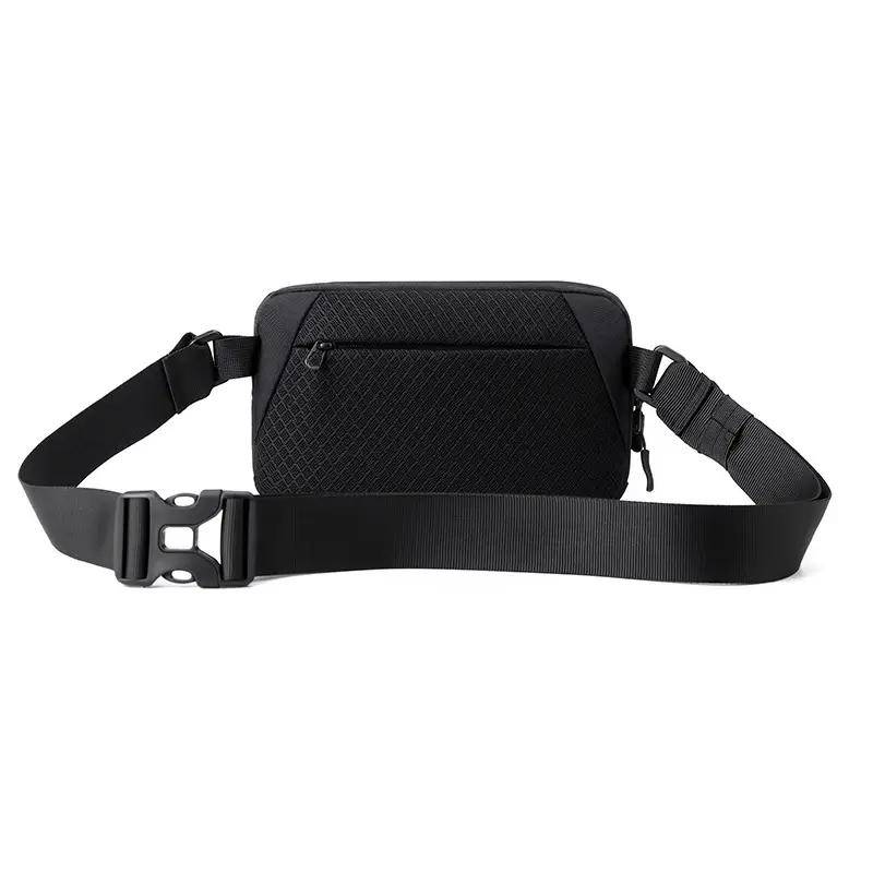 New Men's Black Crossbody Bag with Zip Pockets - Image 8