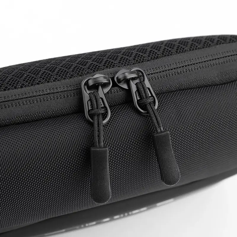 New Men's Black Crossbody Bag with Zip Pockets - Image 9