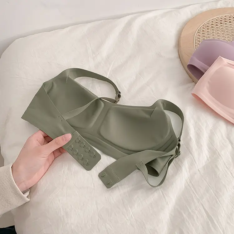 metwo French Style Small Square Collar One-character Collar Air bra without Steel Rings Thin Gathering Collapable Emulsion bra Underwear for Women — feature 14