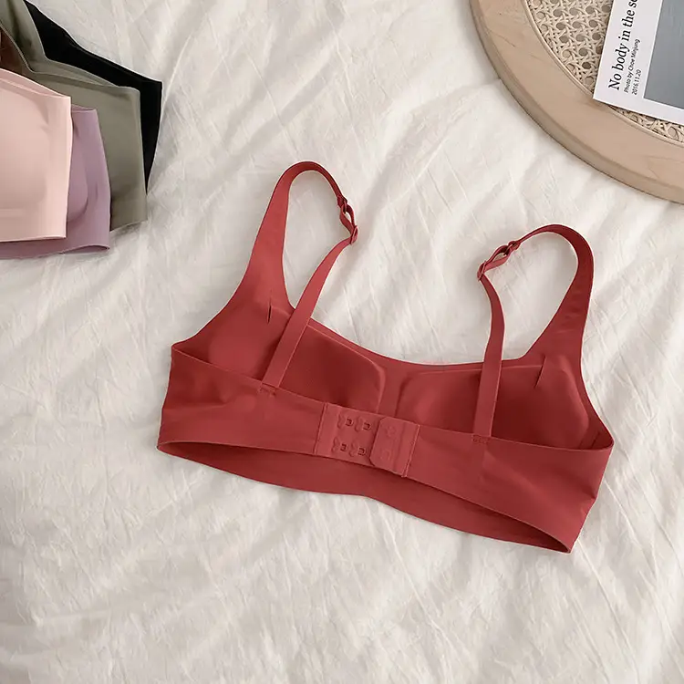 metwo French Style Small Square Collar One-character Collar Air bra without Steel Rings Thin Gathering Collapable Emulsion bra Underwear for Women — feature 15