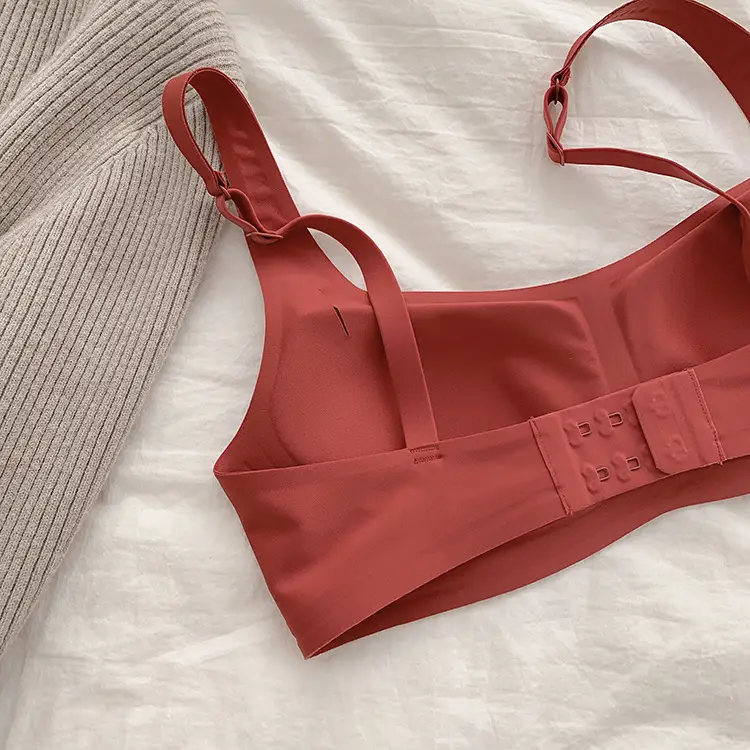 metwo French Style Small Square Collar One-character Collar Air bra without Steel Rings Thin Gathering Collapable Emulsion bra Underwear for Women — feature 16